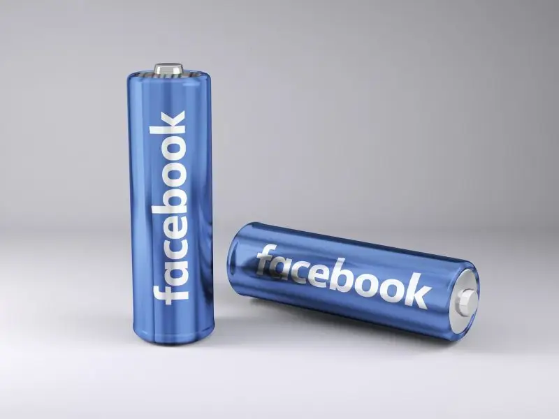 New Facebook Create Call To Action Button - image shows two batteries labelled as Facebook - concept for new call to action button