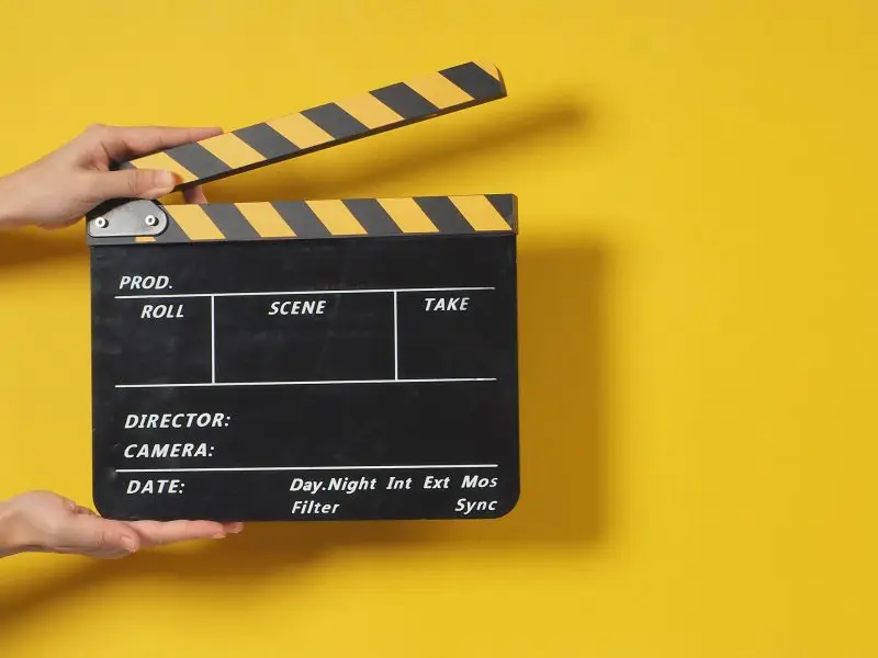 Why Video Content is so Important image shows a yellow background with a film makers clipboard about to drop