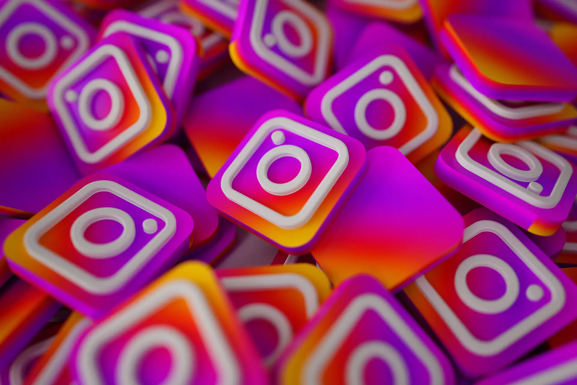 Are You Using Instagram to Advertise Your Business? This bright and vibrant image shows lots of Instagram icon tiles