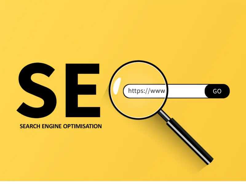 Google Search Console Recommendations - this image shows a search bar with a magnifying glass over it, the letters SE preceed the magnifying glass and as it is round it forms the "o" of SEO.